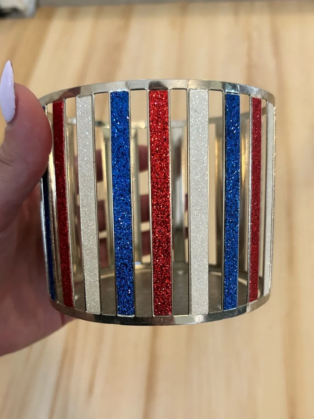 ❤️🤍💙 bath and body works patriotic stripe candle holder - Picture 1 of 4